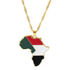 Alloy Africa Map Pendant Necklace With Electroplating Unisex Style