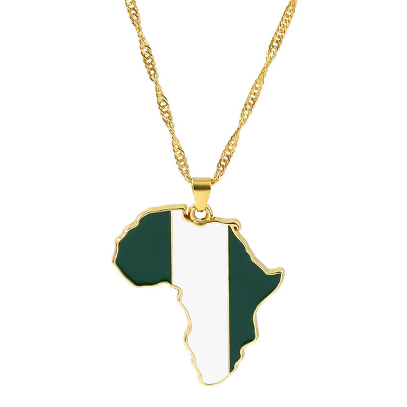 Alloy Africa Map Pendant Necklace With Electroplating Unisex Style