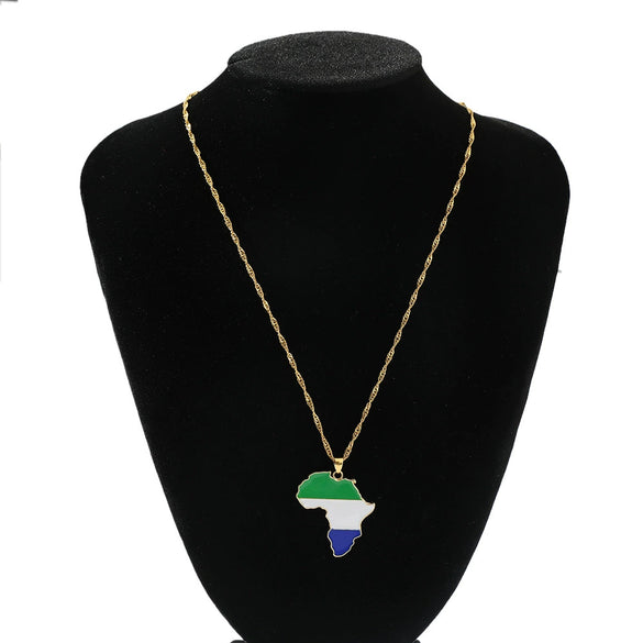 Alloy Africa Map Pendant Necklace With Electroplating Unisex Style