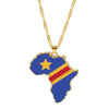Alloy Africa Map Pendant Necklace With Electroplating Unisex Style