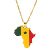 Alloy Africa Map Pendant Necklace With Electroplating Unisex Style