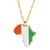 Alloy Africa Map Pendant Necklace With Electroplating Unisex Style