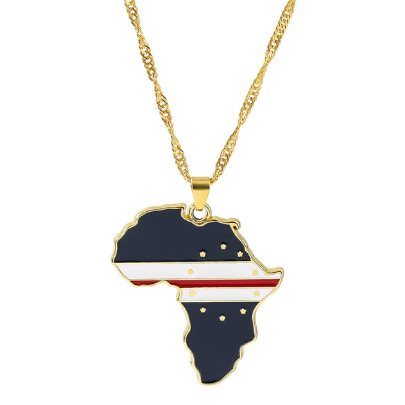 Alloy Africa Map Pendant Necklace With Electroplating Unisex Style