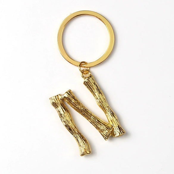 Alloy Alphabet Letter Keychain Pendant Creative Fashion Key Ring And Bag Charm Accessory Gift