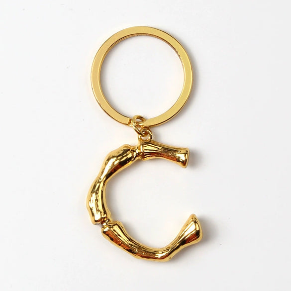 Alloy Alphabet Letter Keychain Pendant Creative Fashion Key Ring And Bag Charm Accessory Gift
