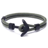 Alloy Anchor Men's Bracelet With Geometric Pattern And Weaving Design
