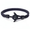 Alloy Anchor Men's Bracelet With Geometric Pattern And Weaving Design