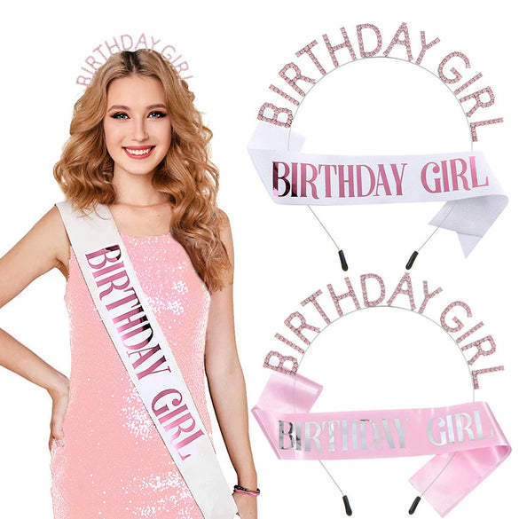 Alloy And Cloth Birthday Crown Hairband And Shoulder Belt Semimanual Semimechanical Process