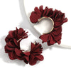 Alloy And Cloth Flower Cshaped Earrings For Women Fashion Style