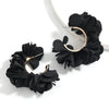 Alloy And Cloth Flower Cshaped Earrings For Women Fashion Style