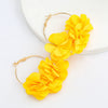 Alloy And Cloth Flower Earrings For Women