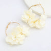 Alloy And Cloth Flower Earrings For Women