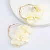 Alloy And Cloth Flower Earrings For Women