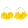Alloy And Cloth Flower Earrings For Women