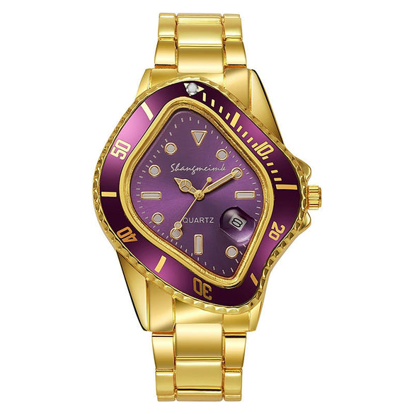 Alloy And Fine Steel Twisted Casual Waterproof Quartz Watch