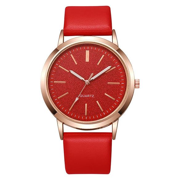 Alloy And Imitation Leather Fashion Women's Round Dial Quartz Watch