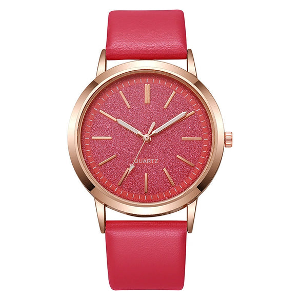 Alloy And Imitation Leather Fashion Women's Round Dial Quartz Watch