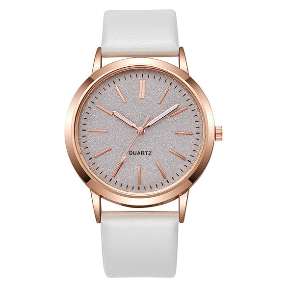 Alloy And Imitation Leather Fashion Women's Round Dial Quartz Watch