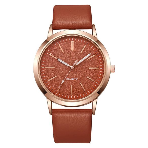 Alloy And Imitation Leather Fashion Women's Round Dial Quartz Watch