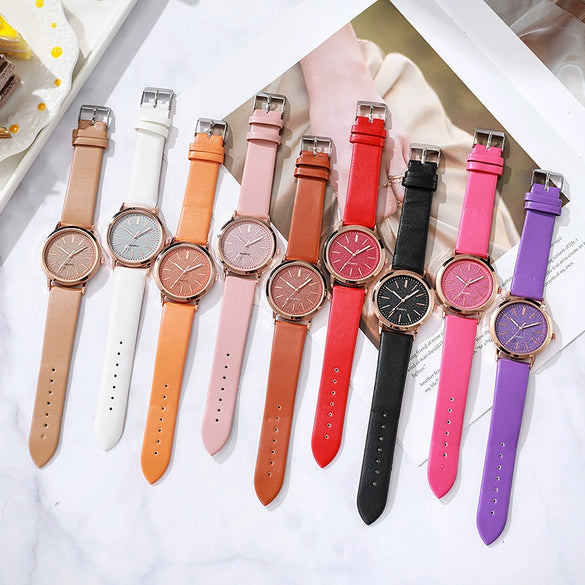 Alloy And Imitation Leather Fashion Women's Round Dial Quartz Watch