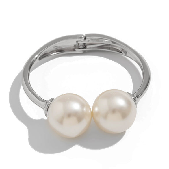 Alloy And Pearl Irregular Pleated Water Drop Cross Bracelet With Ins Style And Electroplating