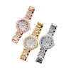 Alloy And Stainless Steel Band Quartz Watch With Gypsophila Rhinestone For Men And Women Round Dial Leisure Style