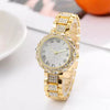 Alloy And Stainless Steel Band Quartz Watch With Gypsophila Rhinestone For Men And Women Round Dial Leisure Style