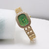Alloy And Stainless Steel Diamondencrusted Oval Eggshaped Women's Casual Bracelet Watch