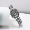 Alloy And Stainless Steel Diamondencrusted Oval Eggshaped Women's Casual Bracelet Watch
