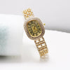Alloy And Stainless Steel Diamondencrusted Oval Eggshaped Women's Casual Bracelet Watch
