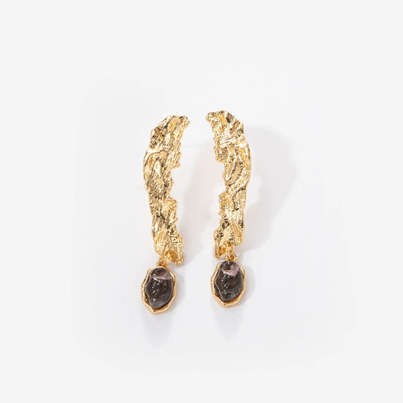 Alloy And Stainless Steel Geometric Style Dangle Earrings With Electroplating Treatment