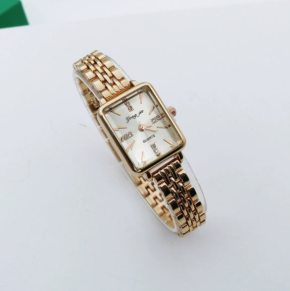 Alloy And Stainless Steel Square Casual Women's Bracelet Watch
