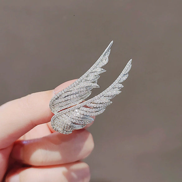 Alloy Angel Wings Feather Brooch Electroplated Natural Style Unisex Luxury Pin Suit Accessory