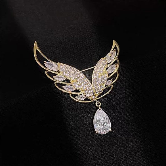 Alloy Angel Wings Water Drop Flower Shape Minimalist Electroplating Women's Clothing Brooch