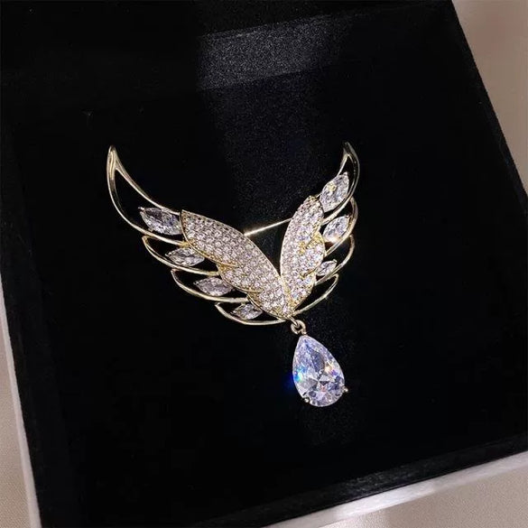 Alloy Angel Wings Water Drop Flower Shape Minimalist Electroplating Women's Clothing Brooch