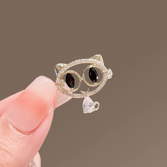 Alloy Animal Cat Shaped Electroplated Women's Brooch Accessories
