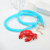 Alloy Animal Crab Pendant Necklace With Snake Bone Chain And Baking Paint Design