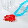 Alloy Animal Crab Pendant Necklace With Snake Bone Chain And Baking Paint Design