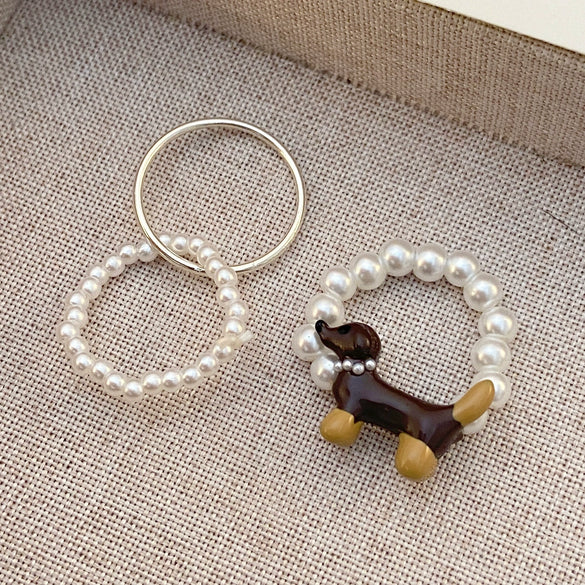 Alloy Animal Dachshund Fashion Ring With Electroplating Treatment