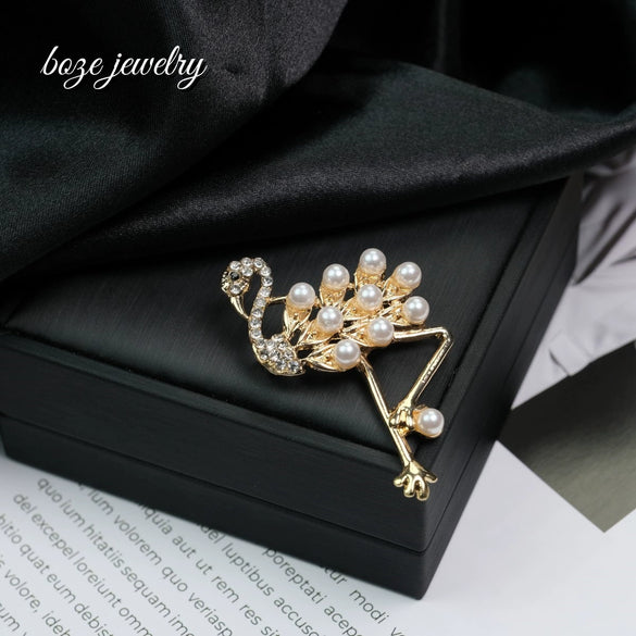 Alloy Animal Flamingo Original Design Electroplated Brooch Fashion Pin Coat Suit Corsage Accessories