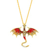 Alloy Animal Flying Dragon Shape Pendant Necklace With Oil Dripping Design Retro Disco Hiphop Style Unisex