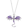 Alloy Animal Flying Dragon Shape Pendant Necklace With Oil Dripping Design Retro Disco Hiphop Style Unisex