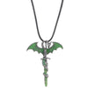 Alloy Animal Flying Dragon Shape Pendant Necklace With Oil Dripping Design Retro Disco Hiphop Style Unisex
