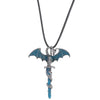Alloy Animal Flying Dragon Shape Pendant Necklace With Oil Dripping Design Retro Disco Hiphop Style Unisex