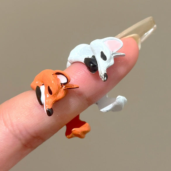 Alloy Animal Fox Ring With Electroplating Design