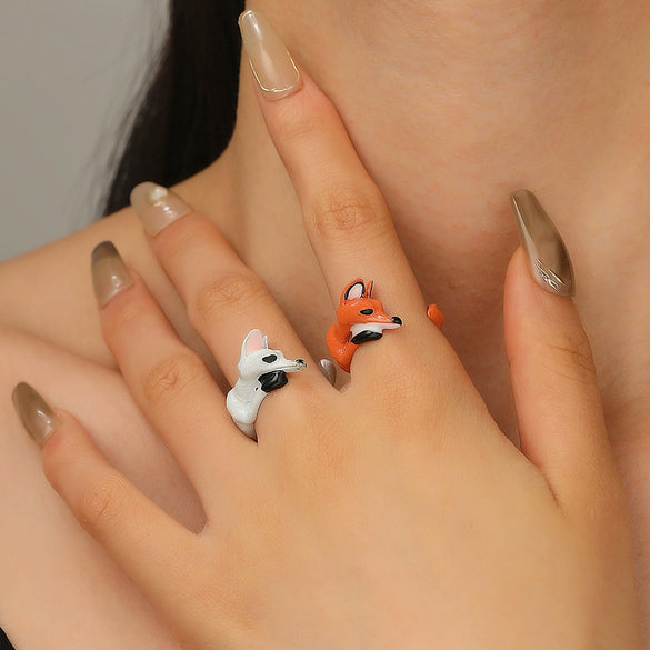 Alloy Animal Fox Ring With Electroplating Design