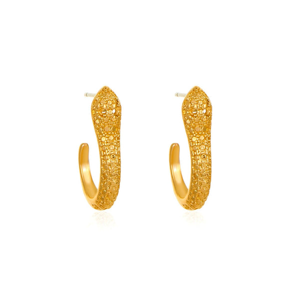 Alloy Animal Geometric Diamond Inlaid Retro Exaggerated Snake Earrings For Women