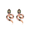 Alloy Animal Geometric Diamond Inlaid Retro Exaggerated Snake Earrings For Women