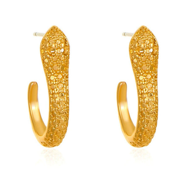Alloy Animal Geometric Diamond Inlaid Retro Exaggerated Snake Earrings For Women
