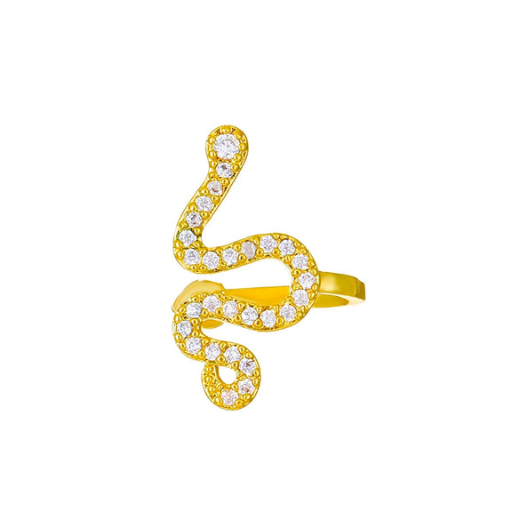Alloy Animal Geometric Diamond Inlaid Retro Exaggerated Snake Earrings For Women